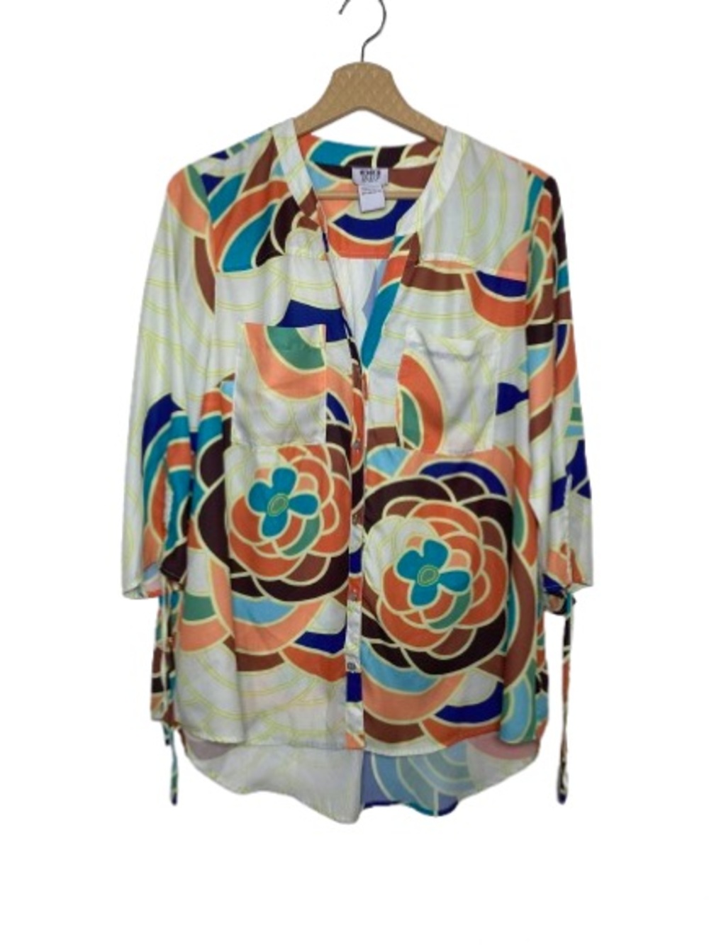 Monroe & Main Multicolor Floral Button-Front Shirt - Size XL